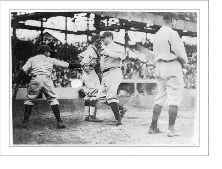 Historic Print, Babe Ruth crossing the plate after making his first ...