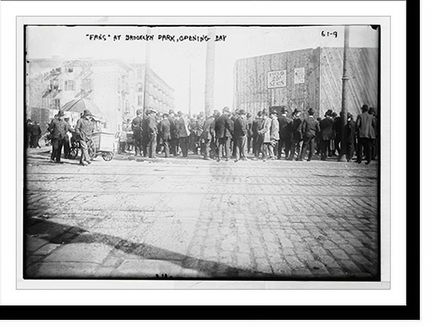 Historic Print, Ball fans, ice cream vendors outside Brooklyn Park