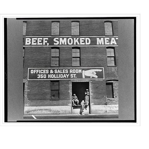 Historic Print, Baltimore, Maryland. Meat warehouse, 16" x 20"