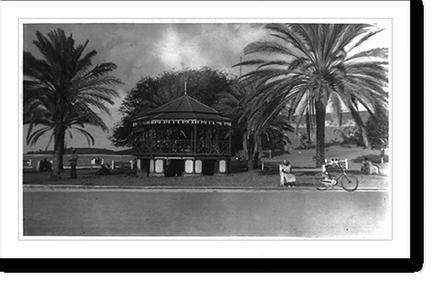 Historic Print, Bandstands The wharf, Christiansted, St. Croix, Virgin Islands, 16" x 20