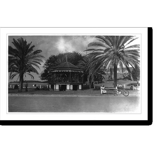 Historic Print, Bandstands The wharf, Christiansted, St. Croix, Virgin