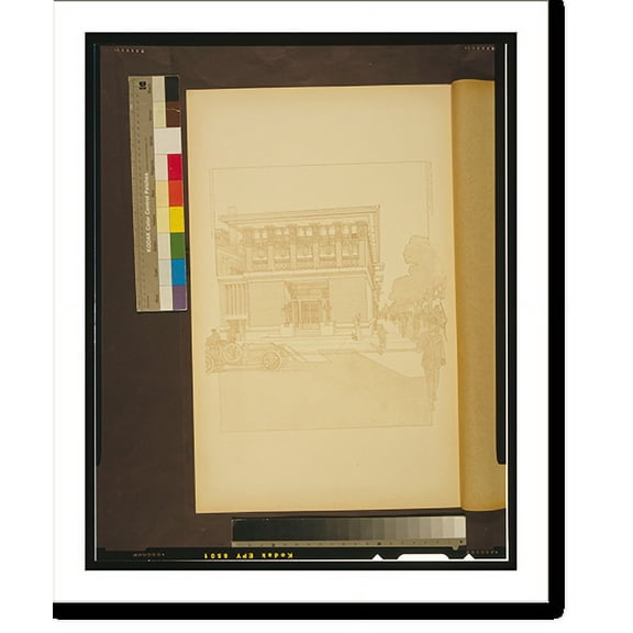 Historic Print, Bank und Bureaugebäude für die City National Bank in Mason City, Iowa.Frank Lloyd Wright., 18" x 24"