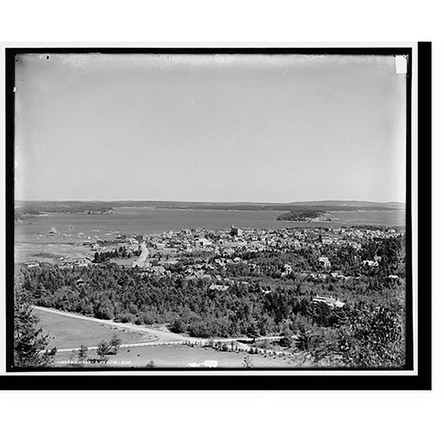 Historic Print, Bar Harbor from Great Hill, Mount Desert Island, Maine