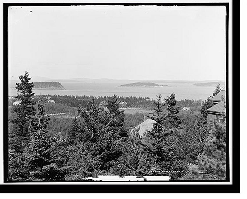 Historic Print, Bar Harbor from Strawberry Hill, Mt. Desert Island, Me