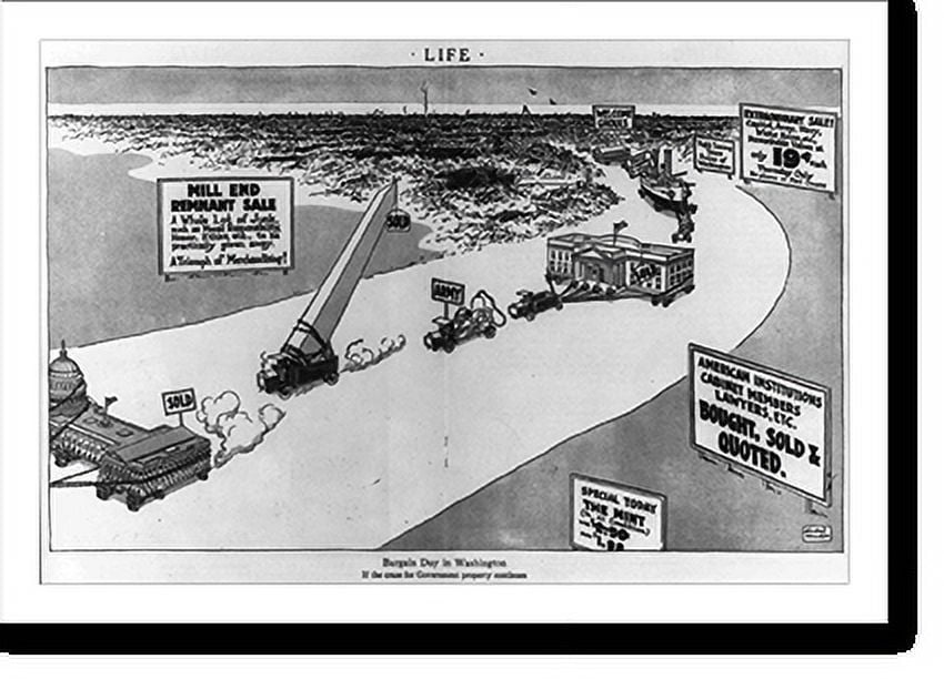 Historic Print, Bargain Day in Washington if the craze for government