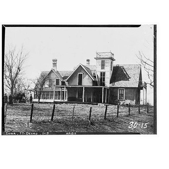Historic Print, Barlow Granger House, Pioneer Park, Des Moines, Polk County, IA - 5, 16" x 20"