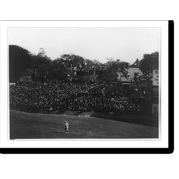 Historic Print, [Baseball game at old Griffith Stadium, Washington, D.C., view of spectators and one player on field], 18" x 24"