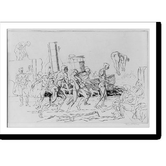 Historic Print, Bathers in the Hudson, 16" x 20"