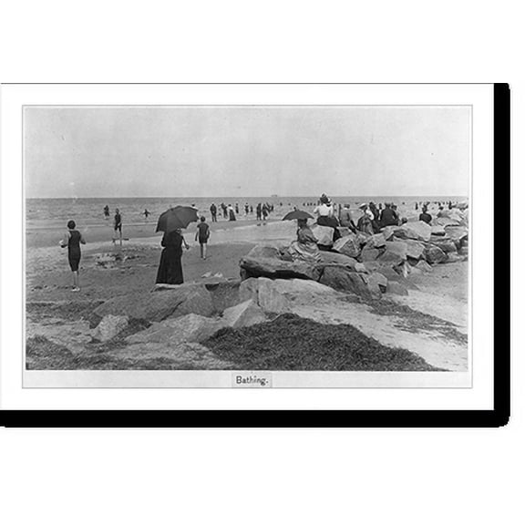 Historic Print, Bathing, Nantucket vicinity, Mass., 1897, 18" x 24"