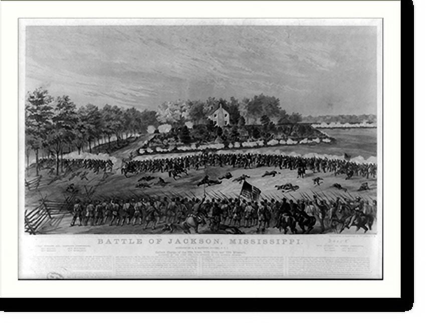 Historic Print, Battle of Jackson, Mississippi. Gallant charge of the