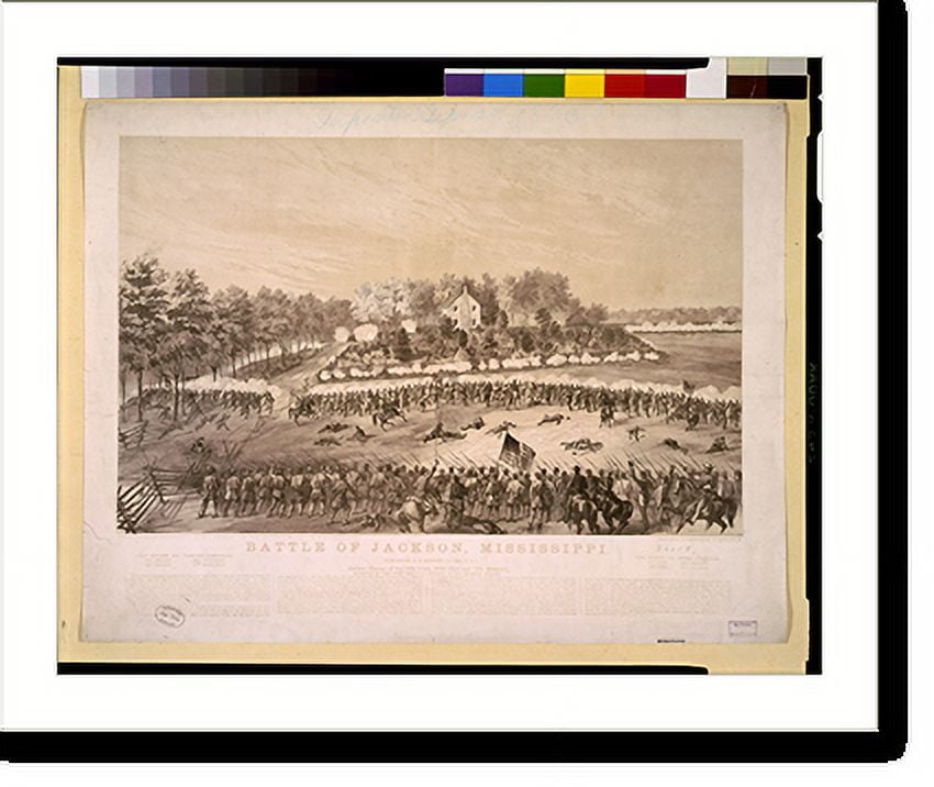 Historic Print, Battle of Jackson, Mississippi. Gallant charge of the