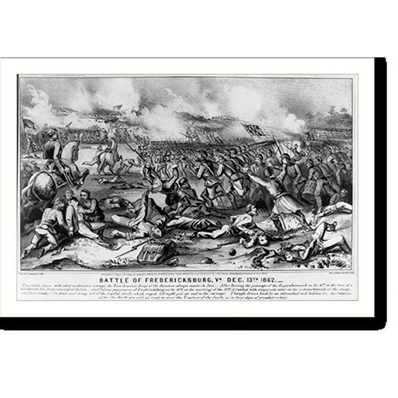 Historic Print, Battle of Fredericksburg, Va. Dec. 13th 1862, 16" x 20"