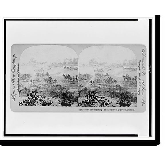 Historic Print, Battle of Gettysburg - Engagement in the Peach Orchard, 18" x 24"