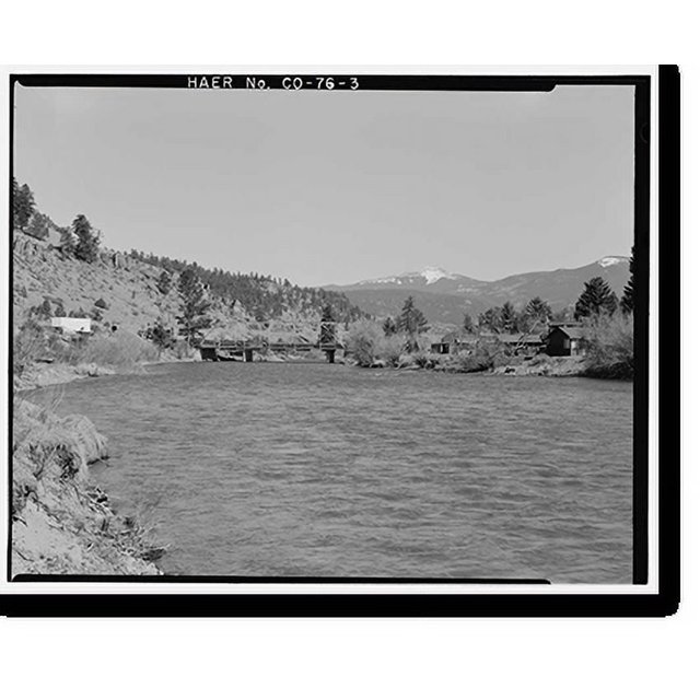 Historic Print, Baxterville Bridge, Spanning Rio Grande River at