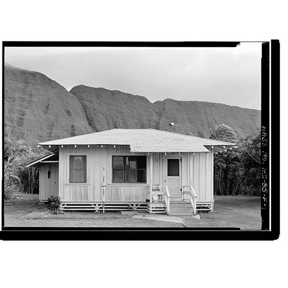 Historic Print, Bay View Home, Residence No. 64, Moloka'i Island, Kalaupapa, Kalawao County, HI, 18" x 24"