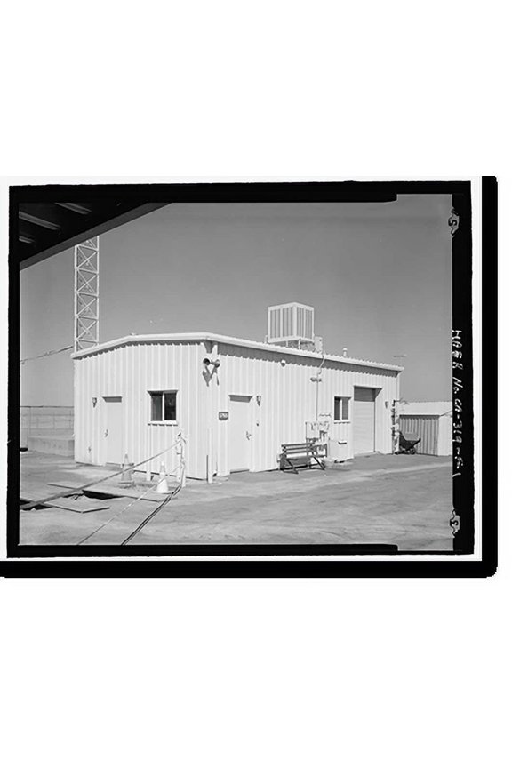 Historic Print, Beale Air Force Base, Perimeter Acquisition Vehicle Entry Phased-Array Warning System, Civil Engineering Storage Building, End of Spencer Paul Road, north of Warren Shin...18" x 24"