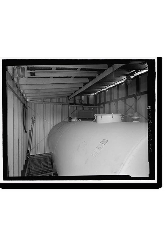 Historic Print, Beale Air Force Base, Perimeter Acquisition Vehicle Entry Phased-Array Warning System, Clean Lubrication Oil Storage Tank & Enclosure, End of Spencer Paul Road, north of…16" x 20"