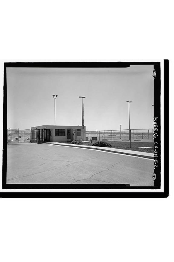 Historic Print, Beale Air Force Base, Perimeter Acquisition Vehicle Entry Phased-Array Warning System, Gate House, End of Spencer Paul Road, north of Warren Shingle, Marysville vicinity...18" x 24"