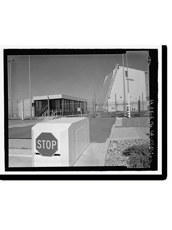 Historic Print, Beale Air Force Base, Perimeter Acquisition Vehicle Entry Phased-Array Warning System, Gate House, End of Spencer Paul Road, north of Warren Shingle, Marysville vicinity...18" x 24"