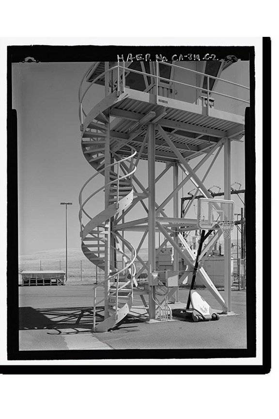 Historic Print, Beale Air Force Base, Perimeter Acquisition Vehicle Entry Phased-Array Warning System, Guard Tower, End of Spencer Paul Road, north of Warren Shingle, Marysville vicinit...18" x 24"