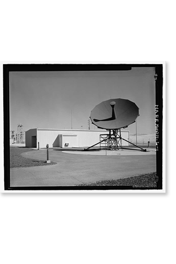 Historic Print, Beale Air Force Base, Perimeter Acquisition Vehicle Entry Phased-Array Warning System, Satellite Communications Terminal, End of Spencer Paul Road, north of Warren Shing…16" x 20"