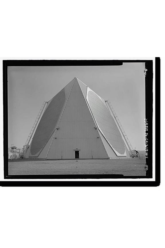 Historic Print, Beale Air Force Base, Perimeter Acquisition Vehicle Entry Phased-Array Warning System, Techinical Equipment Building, End of Spencer Paul Road, north of Warren Shingle, ...18" x 24"