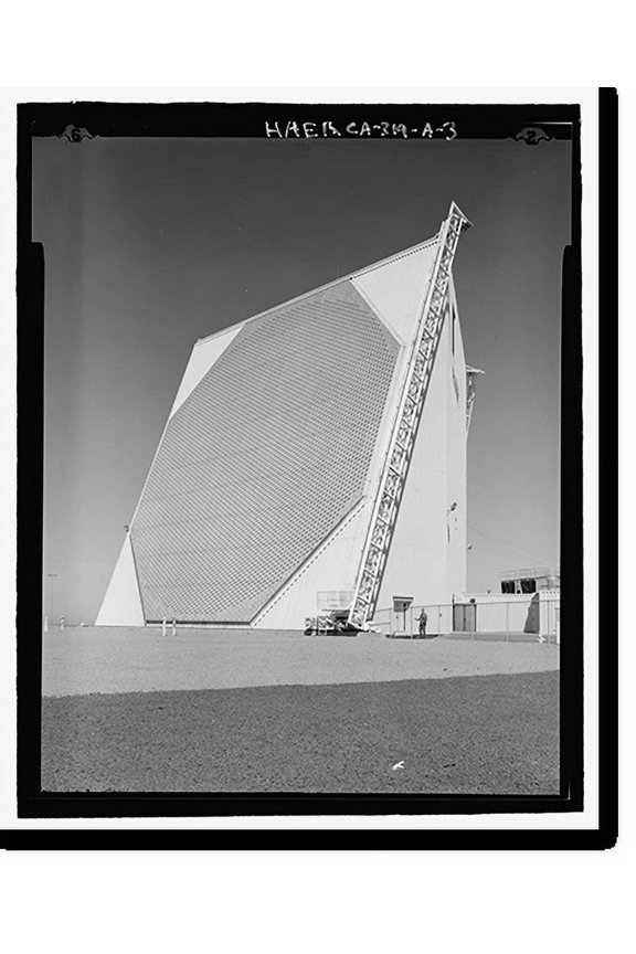 Historic Print, Beale Air Force Base, Perimeter Acquisition Vehicle Entry Phased-Array Warning System, Techinical Equipment Building, End of Spencer Paul Road, north of Warren Shingle, ...18" x 24"