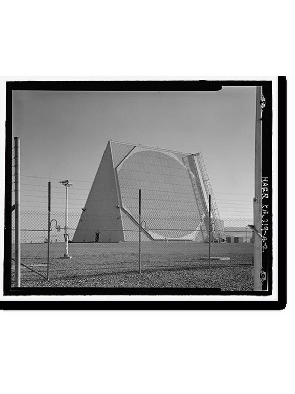 Historic Print, Beale Air Force Base, Perimeter Acquisition Vehicle Entry Phased-Array Warning System, Techinical Equipment Building, End of Spencer Paul Road, north of Warren Shingle, …16" x 20"