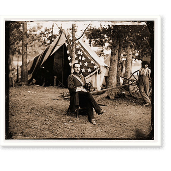 Historic Print, Bealton Virginia. Capt. Cunningham of Gen. T.F. Meaghers staff, 16" x 20"