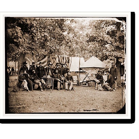 Historic Print, Bealton Virginia. Regimental staff 93d New York Infantry. (Morgan Rifles), 16" x 20"