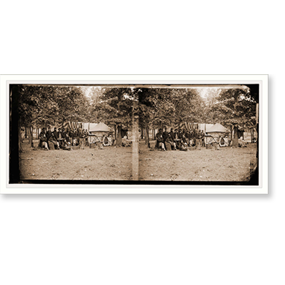 Historic Print, Bealton Virginia. Regimental staff 93d New York Volunteers, 18" x 24"