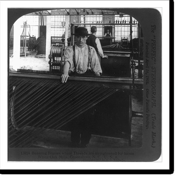 Historic Print, Beaming frames, where threads are straightened for looms, White Oak Mills, Greensboro, N.C., 18" x 24"