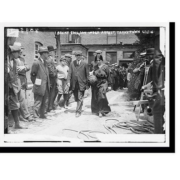 Historic Print, Becky Edelson under arrest . Tarrytown, 18" x 24"