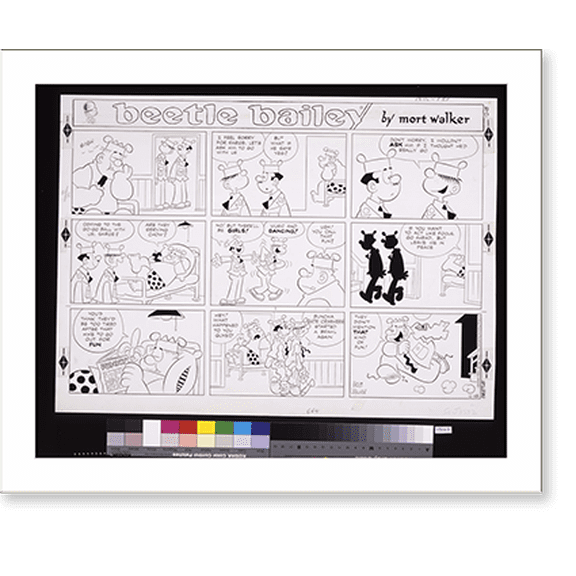 Historic Print, Beetle Bailey. Sigh, 18" x 24"