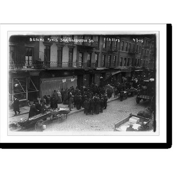 Historic Print, Before Pati's ban[k], Elizabeth St., 18" x 24"