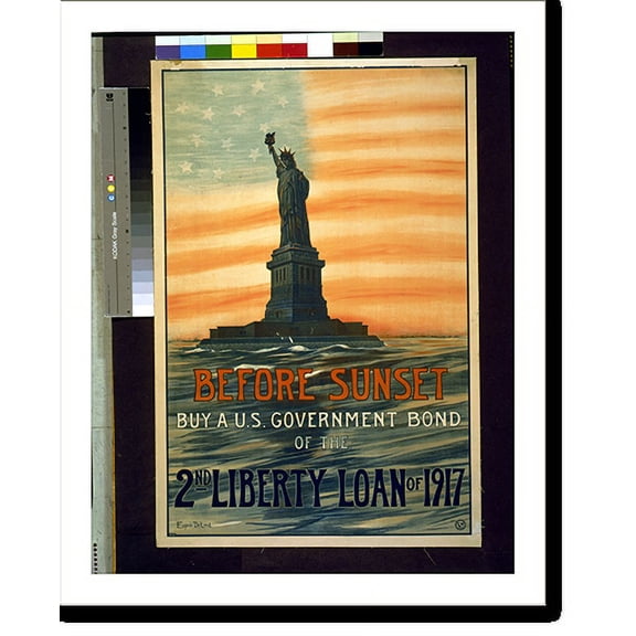 Historic Print, Before sunset buy a U.S. government bond of the 2nd liberty loan of 1917.Eugenie De Land. - 2, 18" x 24"