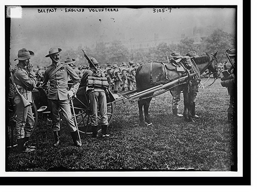 Historic Print, Belfast . Engl. Volunteers, 16" x 20"