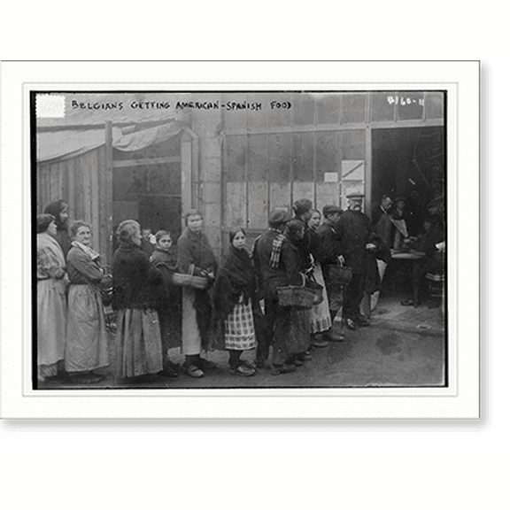 Historic Print, Belg. getting Am.-Sp. Food, 16" x 20"