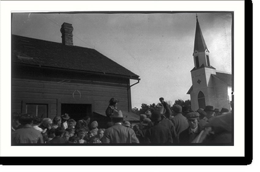 Historic Print, Belle Case La Follette speaking for woman suffrage at