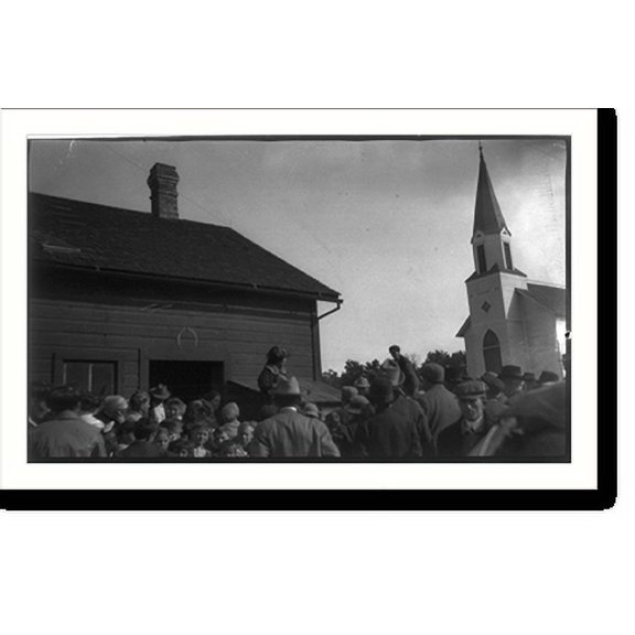Historic Print, Belle Case La Follette speaking for woman suffrage at Blue Mounds, Wisc. during 1912 presidential campaign - 4, 16" x 20"