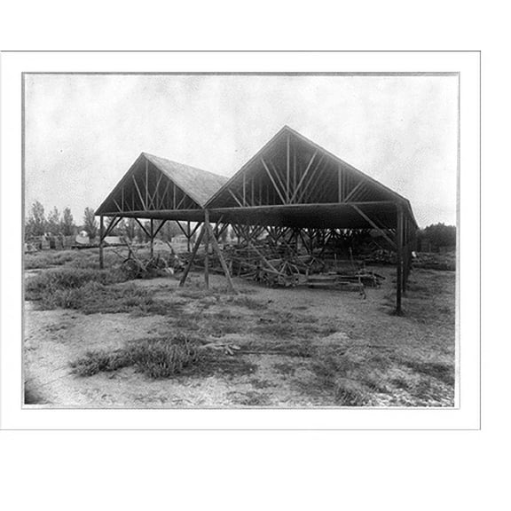 Historic Print, Bellevue Ranch - the machinery sheds, Kern County, Calif., 18" x 24"