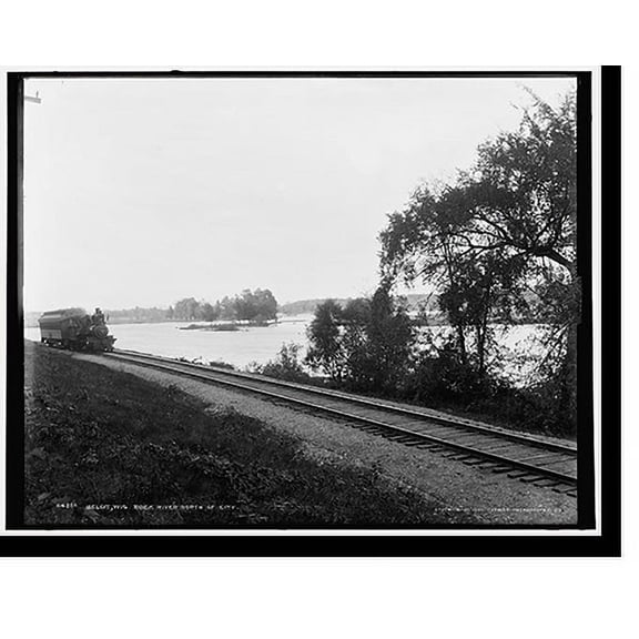 Historic Print, Beloit, Wis., Rock River north of city, 16" x 20"