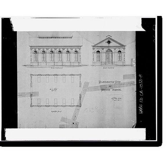 Historic Print, Benicia Arsenal, Shop Buildings, Tyler Street, Benicia Industrial Park, Benicia, Solano County, CA - 8, 16" x 20"