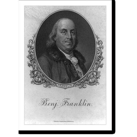 Historic Print, [Benjamin Franklin, 1706-1790, bust portrait, facing slightly right], 18" x 24"