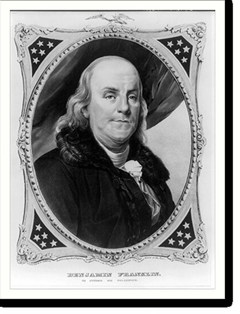 Print Benjamin Historic Print, Benjamin Franklin: The statesman and philosopher, 16