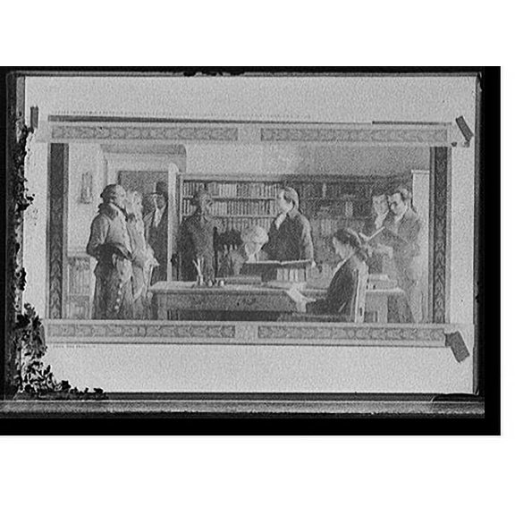 Historic Print, Benjamin Franklin opening first subscription library in Philadelphia - 2, 18" x 24"