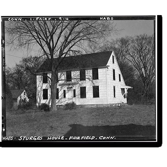 Historic Print, Benjamin Sturges House, 13 Rowland Road, Fairfield, Fairfield County, CT, 18" x 24"