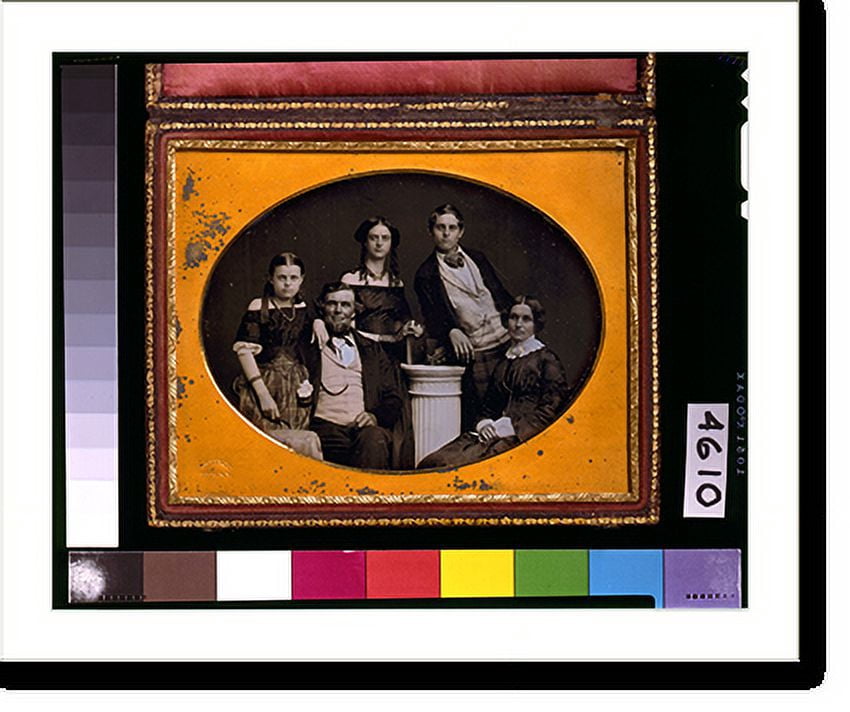 Print Benjamin Historic Print, [Benjamin family group portrait, posed around a column ...