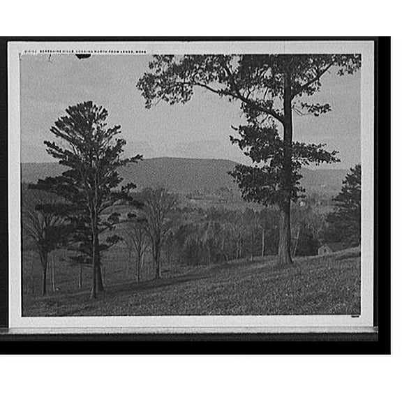 Historic Print, Berkshire Hills, looking north from Lenox, Mass., 18" x 24"