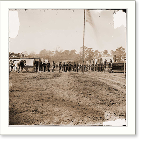 Historic Print, Bermuda Hundred Virginia. Gen. Butlers staff officers quarters, 18" x 24"